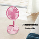 Folding Telescopic Floor Fan Summer Mute Student Desktop Table Fan (Pink)