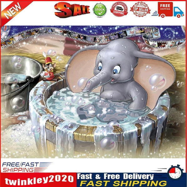 5D DIY Diamond Painting Shower Elephant Cross Stitch Embroidery Craft Kits Newly