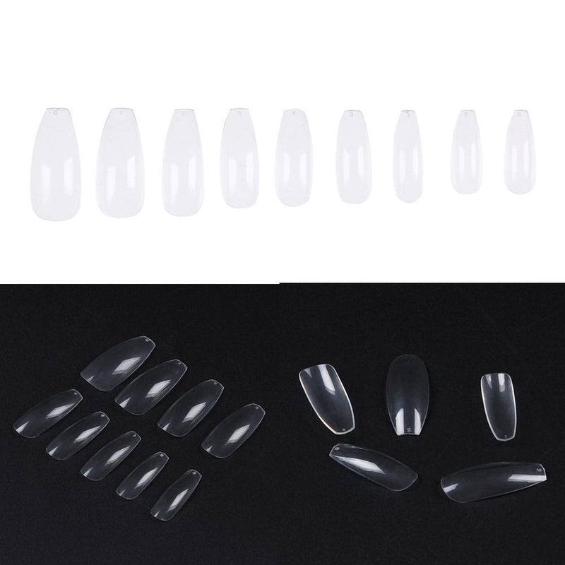 500pcs Pro False Nail Tips Square Head Full Cover Clear DIY Manicure Tips