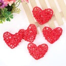 5pcs Heart Rattan Ball DIY Ornament Birthday Wedding Party Decor Gift(Red) Newly