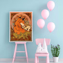 Hand Painted Oil Paint by Numbers DIY Hugging Fox Drawing Wall Decoration Gift