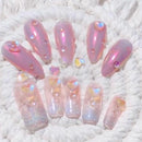 Flatback AB Color Crystal Round Glass Nail Rhinestones Mermaid Gradient Aurora