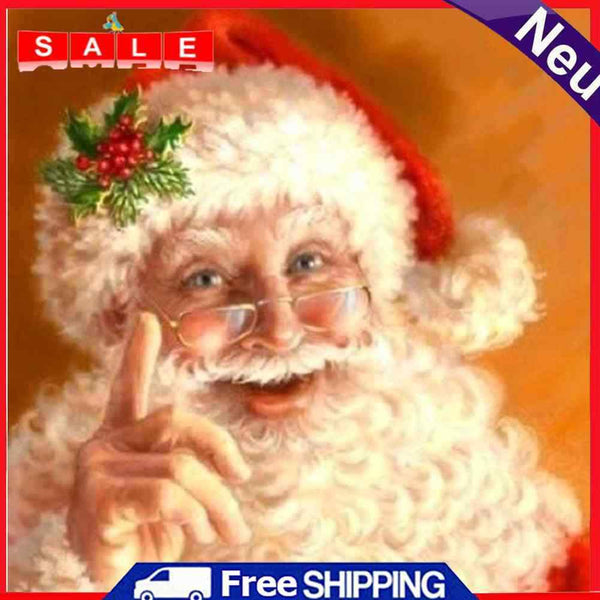 Christmas Santa Claus Rhinestone Drawing Art Full Round Drill Diamond Picture
