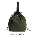 Canvas Insulation Bag Picnic Drawstring Lunch Box Pouch (Military Green) Newly