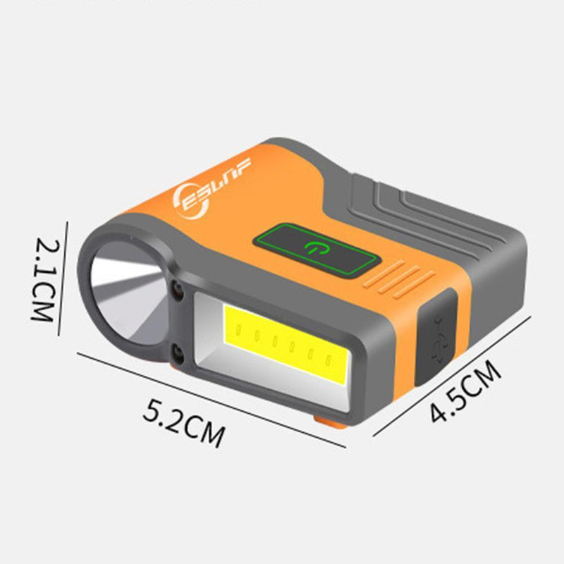 Waterproof COB LED Induction Headlights Plug-in Sports Lights (Orange)