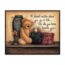 Full Cross Stitch Bear Gift Kit Cotton 3 Strands Stamped DIY Artwork Home Decor