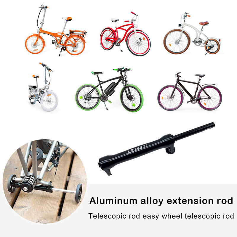 LITEPRO Folding Bicycle Extension Telescopic Bar for Brompton Easy Wheel Newly