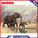 Diamond Painting Elephant Mom and Son Full Round Drill DIY Picture Home Decor