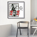 5D DIY Diamond Painting Music Notes Full Round Drill Mosaic Art Picture Kits