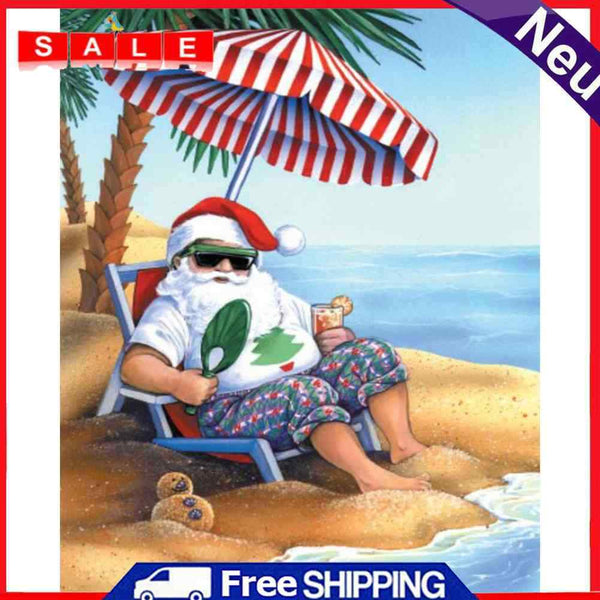 Oil Paint by Numbers Santa Canvas Artwork Living Room Wall Picture Decoration
