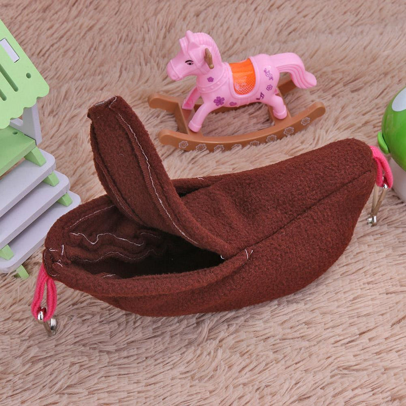 Warm Banana Hamster Hammock Hang Cage Pet Birds Sleeping Nest House (Brown)