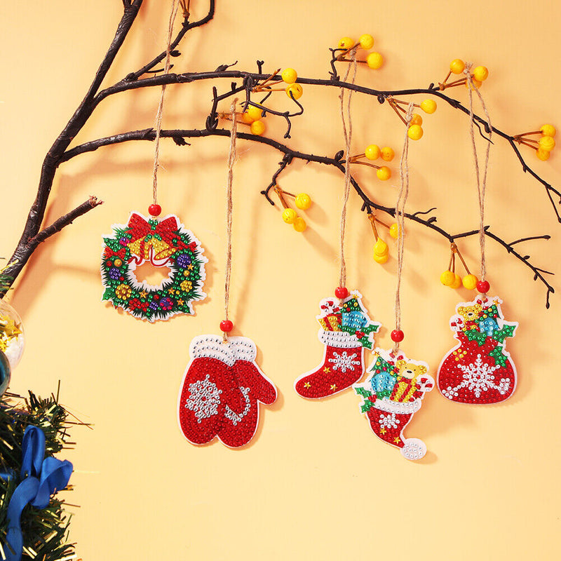 Double-side 5D Diamond Painting DIY Hanging Christmas Trees Pendant (GP009)