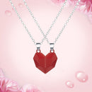 Punk Wishing Stone Pendant Lovers Couples Necklace Link Chain Jewelry (D)
