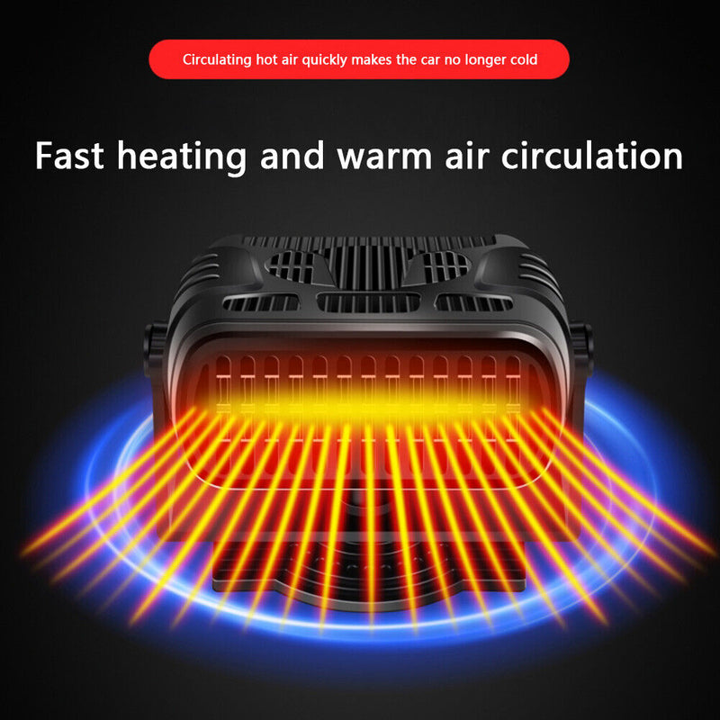 12V/24V Portable Electric Car Heater Air Cooler Demister Defroster Heating Fan