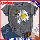 Daisy Butterfly Leopard Tea T-Shirt (Dark Grey XXL)