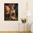 5D DIY Diamond Painting Butterfly Fairy Girl Full Round Rhinestone Wall Drawing