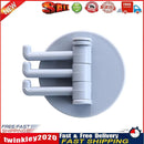 Bathroom Wall Hanging Rotatable 3 Hooks Adhesive Bracket Holder (Grey) Newly