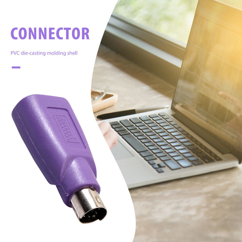 2pcs PS2 Male to USB Female Adapter Computer Mouse Keyboard Converters