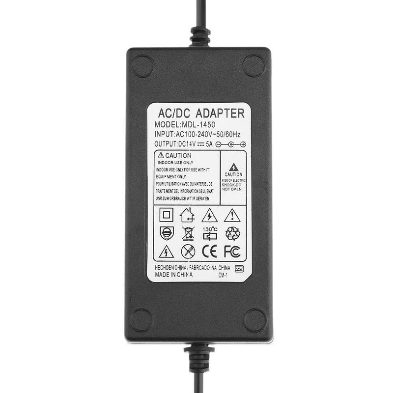 100V-240V AC to DC 14V 5A Power Supply Adapter Converter 5.5*2.5-2.1mm