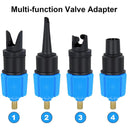 Paddle Board Valve Adapter Kayak Air Pump Converter with 4 Nozzles (Blue)