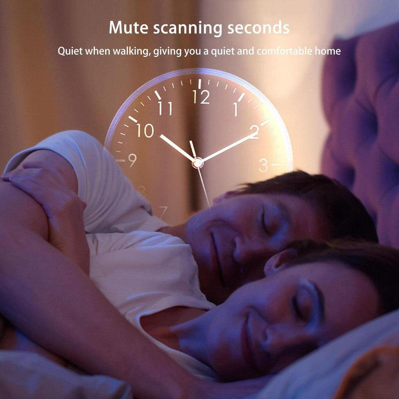 Intelligent LED Voice Controlled Lighting Wall Clock Creative Luxury Clock Mute,