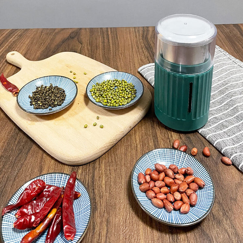 Electric Multigrain Coffee Bean Grinder Nut Spice Grinding Machine (Green)