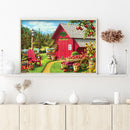 5D DIY Full Drill Round Shape Orchard House Rhinestone Diamond Drawing for Home