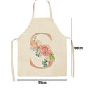 Letters Printed Kitchen Aprons Waterproof Linen Oil-proof Apron (68x55cm)