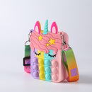 Rainbow Horn Horse Hand Bag Push Bubble Sensory Anti Anxiety Toys (D Color)