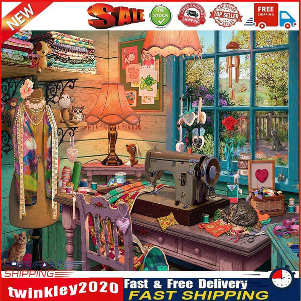 Sewing Machine Paint By Numbers DIY Frameless Picture On Canvas Craft Kit Newly