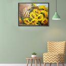 5D DIY Full Round Drill Diamond Painting Sunflower Rhinestone Drawing Pictu