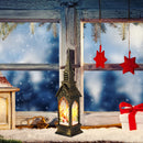 Christmas Lantern Wind Lights Fireplace Plastic Desk Night Light (Santa) Newly