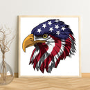 Hand Painted on Canvas DIY Flag Eagle Oil Paint By Numbers Drawing Kit Ornaments