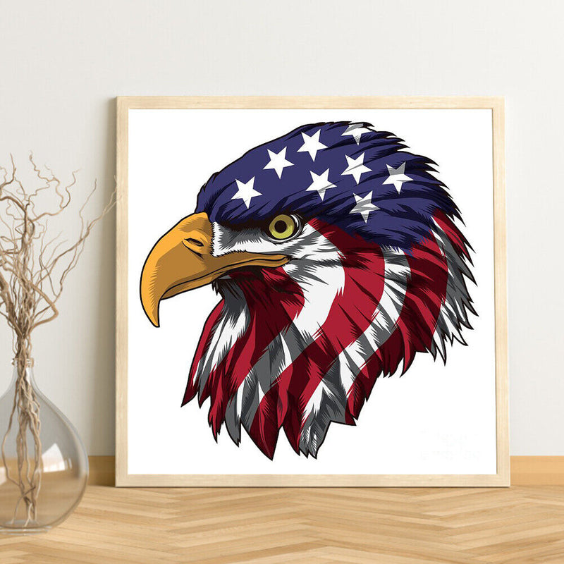 Hand Painted on Canvas DIY Flag Eagle Oil Paint By Numbers Drawing Kit Ornaments