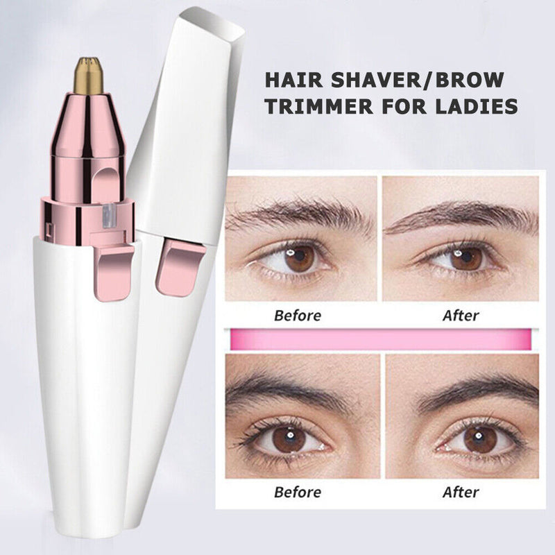 2 in 1 Women Electric Facial Hair Remover Eyebrow Shaver Trimmer Epilator
