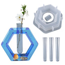 Vase Molds Kit Silicone Hexagonal Planter Molds with 3pcs Test Tubes (A) Newly
