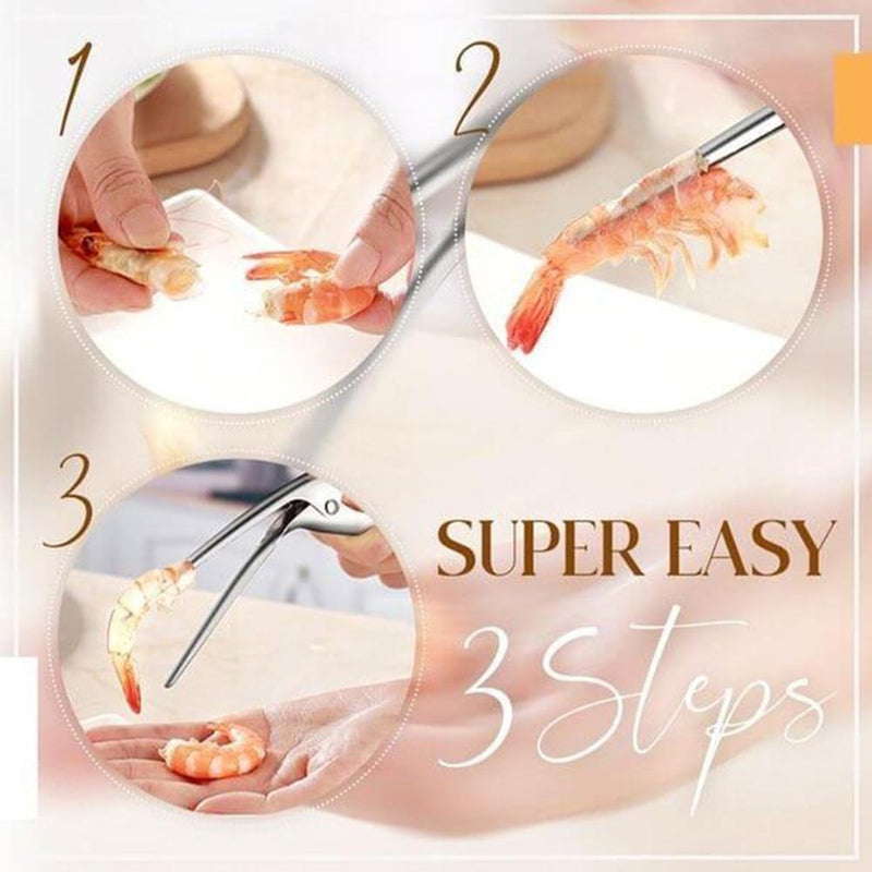 Steel Prawn Peeler Shrimp Deveiner Peel Device Creative Tools`