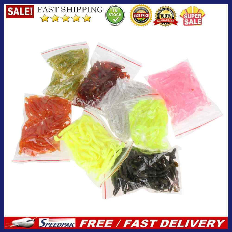 50pcs 50mm Soft Lures Artificial Loach Fishing Bait Swimbait Worm Tackle