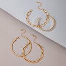 4pcs Thick Chain Bracelet Set Punk Twisted Rope Bangles Women Jewelry Gift