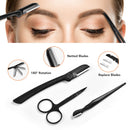 Eyebrow Trimming Kit Tweezers Scissors Comb Scraping 12pcs Eyebrow Makeup Tool