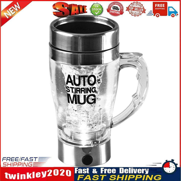350ml Stainless Steel Electric Automatic Self Stirring Mug Coffee Milk Cup Newly