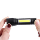 LED Lighting Torch Lamp USB Rechargeable Mini Glare Flashlight COB Side Light