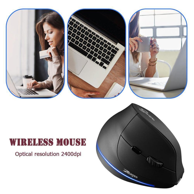 ZEALOTES F-35 Rechargeable Wireless Mice 3 Gears 2400DPI Upright Ergonomic Mouse