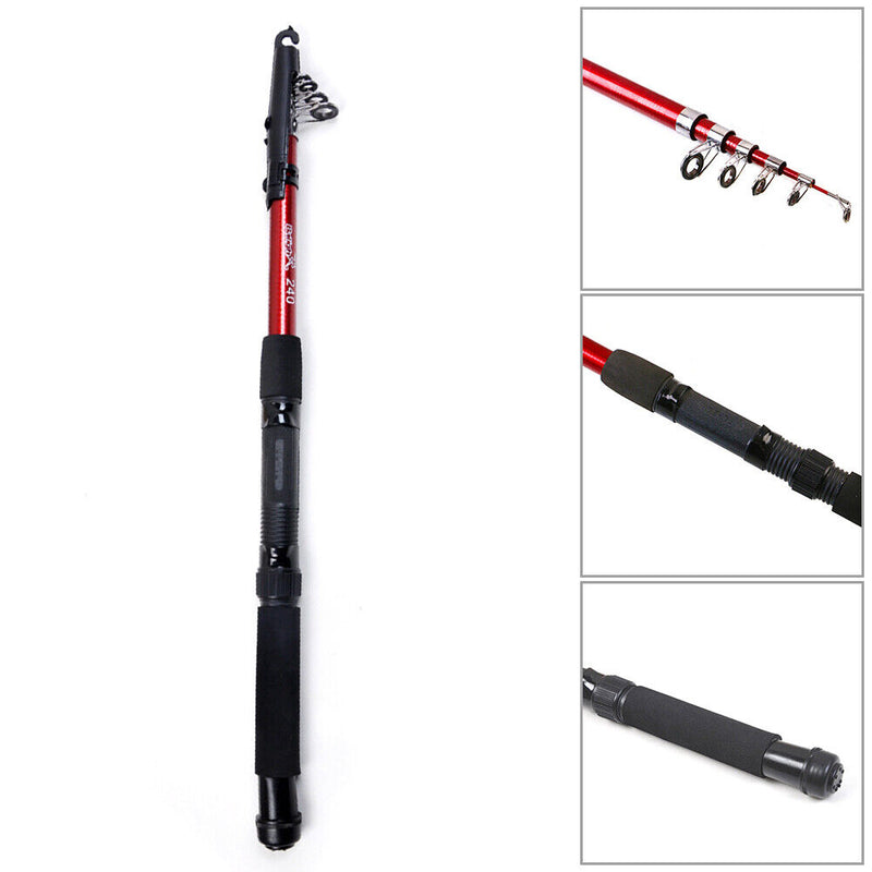 Portable Fishing Rod Telescopic Saltwater Casting Sea Fishing Pole (1.5m) Newly