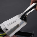 3in1 Multifunctional Steel Food Flipping Steak Clamps Spatula US U9Q7