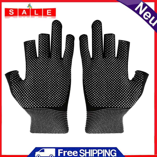 5pcs 3 Fingers Cut Fishing Gloves Anti-Slip Sunscreen Angling Gloves