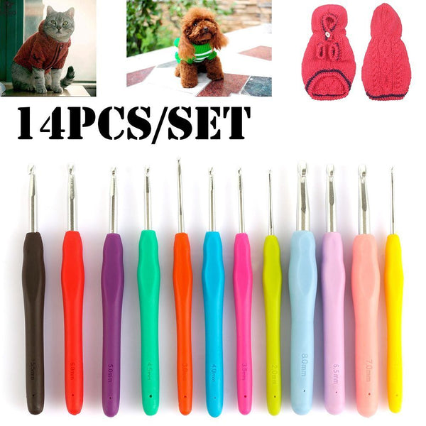 DIY Craft Tools Soft Grip Aluminum Weave Yarn Knitting Needles Crochet Hook