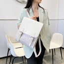 #A Simple Small Fresh School Backpacks Retro Denim Striped Flannel Daypack Stude