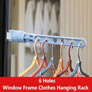 Adjustable Punch-free Space Saver Drying Rack Hanger Clothes Stand Window Frame