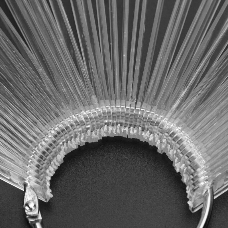 50pcs Nail Art False Tips Sticks Display Fan Design(Steel ring transparent)